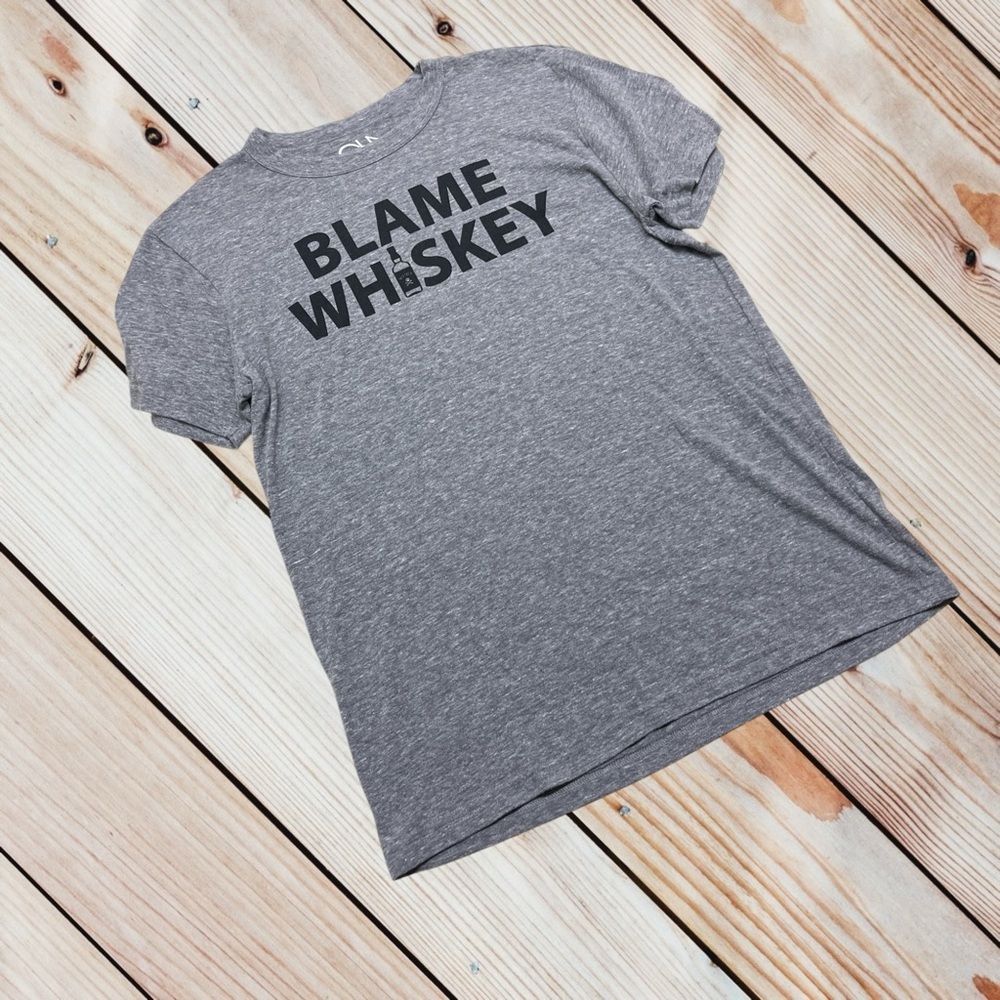 Chaser L grey Blame Whiskey graphic tee
